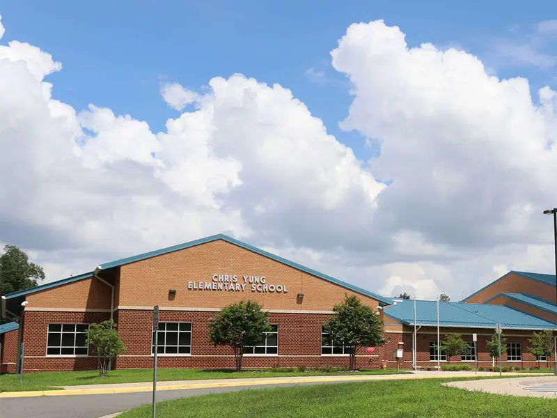 Chris Yung Elementary School building entrance